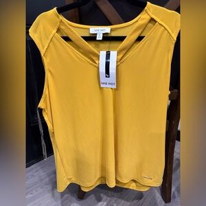 Nine West Women's Mustard Yellow Tank Top
